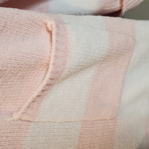 Betsey‎ Johnson Pink and White Striped Heart Cardigan Size Large - Picture 8 of 12